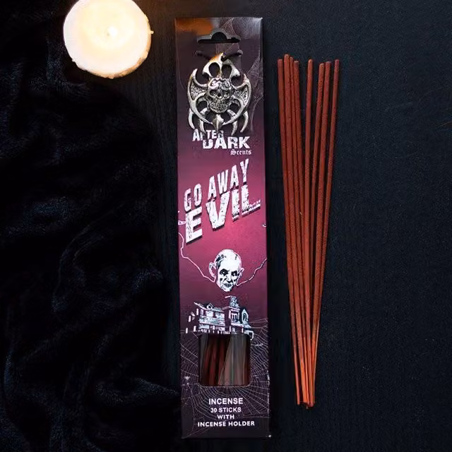 Something Different KDMD Go Away Evil Floral Incense Sticks with Metal Holder in Red, Brown and Silver – 2