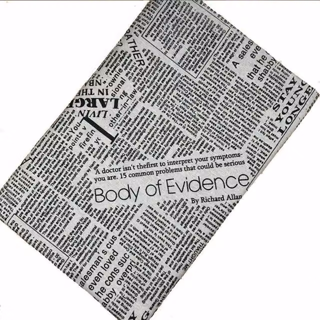 PAWNORA Cotton Linen Tablecloth with English Newspaper Print in Multicolour and White, W: 100 cm, L: 140 cm