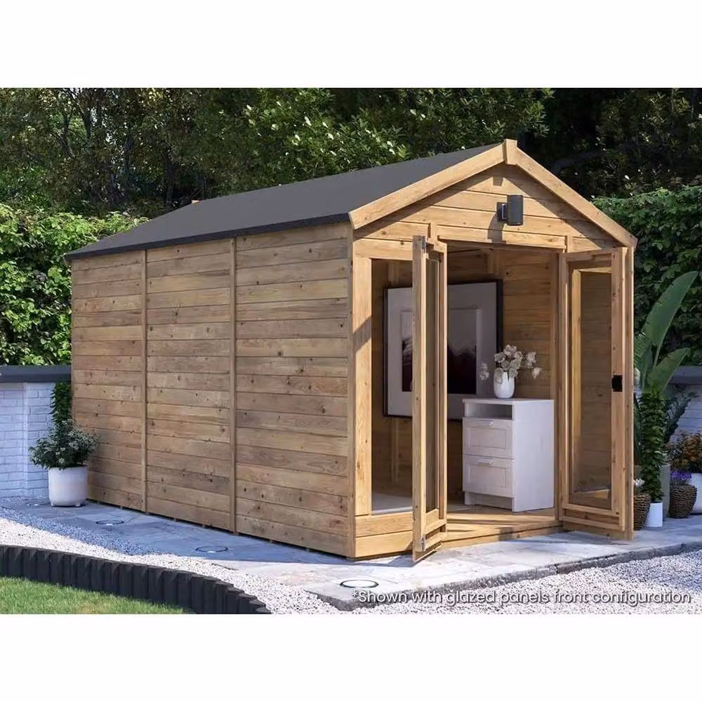 Dunster House RagePanda Modular Summerhouse with Gable Apex Roof in Brown – 7