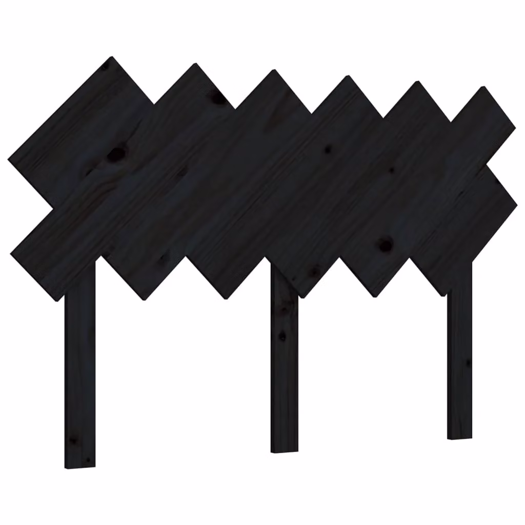 Berkfield Home Rustic Black Solid Pine Wood Bed Headboard, W: 122.5 cm, D: 3 cm, H: 80.5 cm – 2
