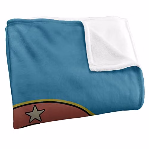 LOGOVISION Wonder Woman Silky Touch Super Soft Fleece Throw Blanket, Multicolour and White, W: 152 cm, D: 127 cm – 2