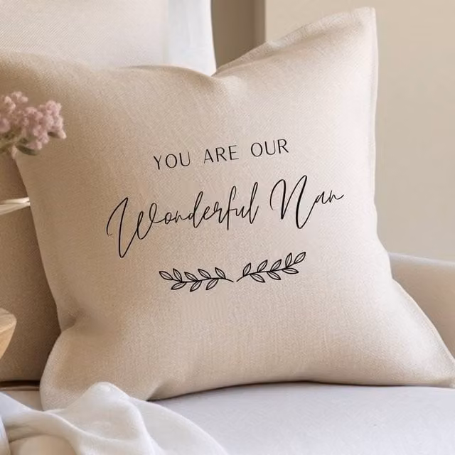 Aye Do Gifts Personalised Wonderful Nan, Gran, Grandma Cushion in Beige, W/D/H: 40 x 40 x 40 cm