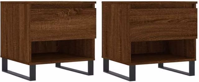 Berkfield Home Set of 2 Modern Nested Coffee Tables, Brown Oak, W/D/H: 50 x 46 x 50 cm – 1
