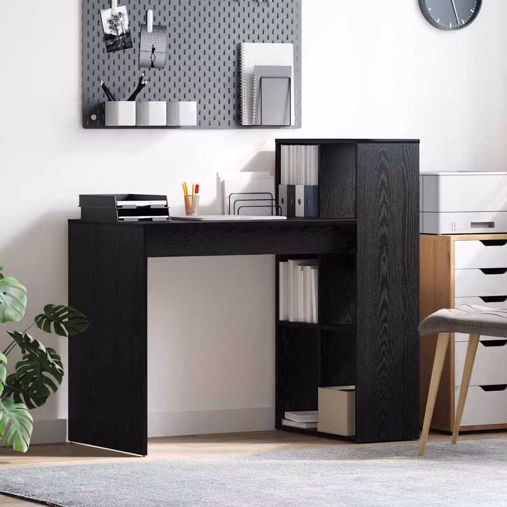 Berkfield Home Modern Writing Desk in Black Oak – 2