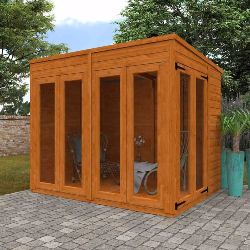 Buttercup Farm 8x6 Flex Pent Full Pane Summerhouse in Burnt Orange, W/D/H: 175 x 238.8 x 203 cm – 3