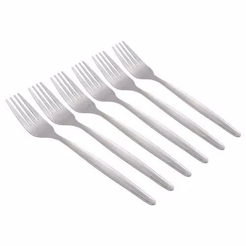 Argon Tableware Economy Stainless Steel Dinner Forks, Silver, Pack of 6, Length: 19.5 cm