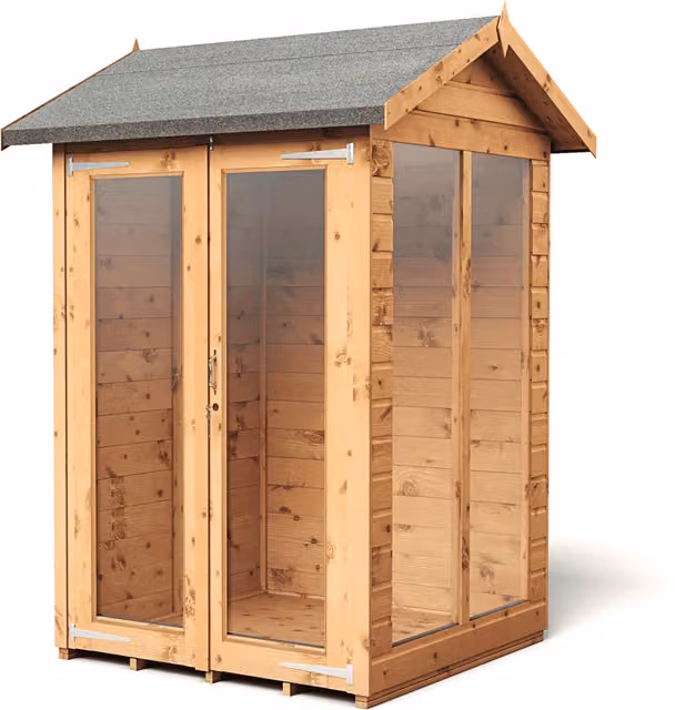 Empire Sheds Empire 4x4 Apex Summerhouse with Double Door and Window in Brown