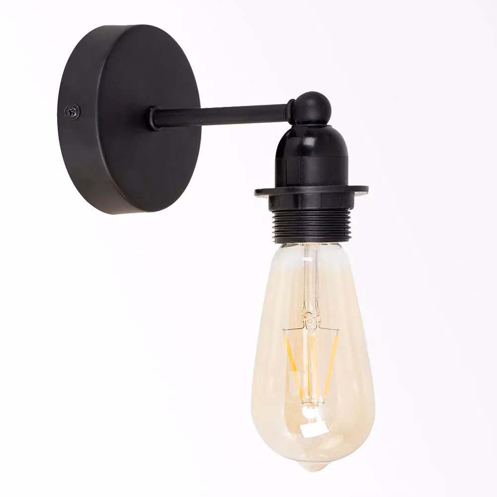 ValueLights Cambourne Black Metal Indoor Wall Light Base Fitting – 2
