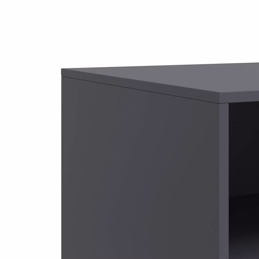Berkfield Home Set of 2 Industrial Steel TV Cabinets in Anthracite Grey, W/D/H: 67 x 39 x 44 cm – 6