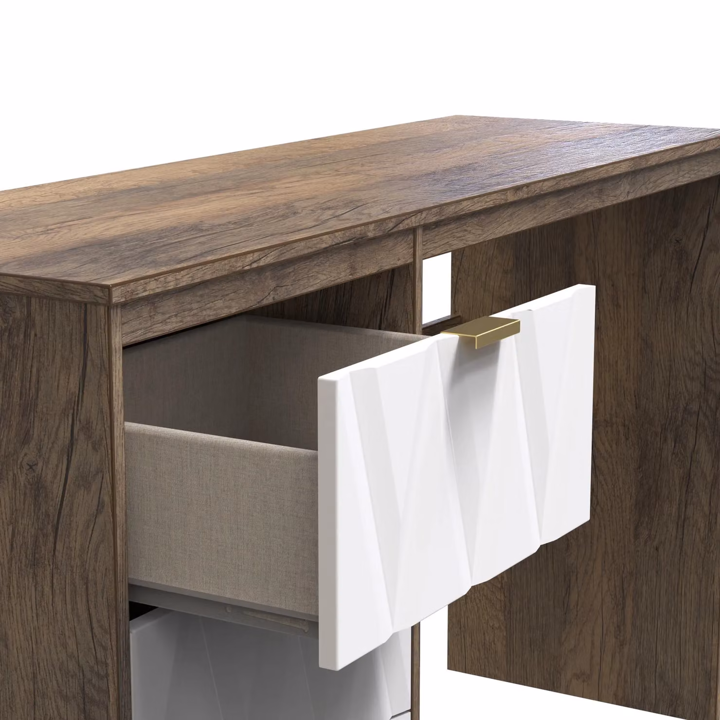 Ready Assembled 2 U Washington 3 Drawer Desk in Dark Brown – 4