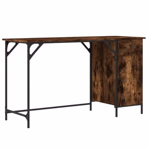 vidaXL Computer Desk in Brown Engineered Wood, W/D/H: 131 x 48 x 75 cm – 1