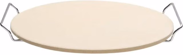 Cadac Black Ceramic Pizza Stone with Wire Holder, Diameter: 33 cm