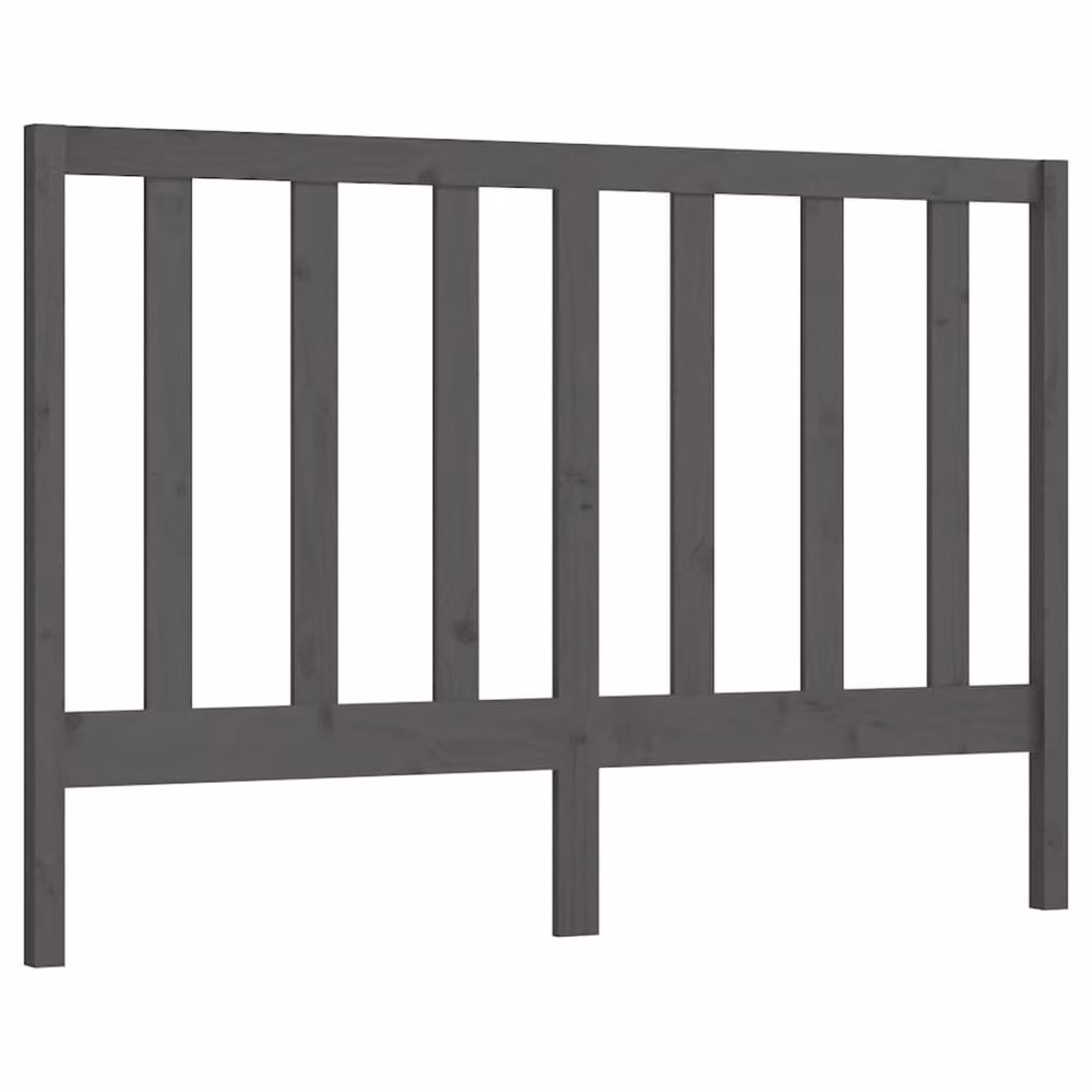 Berkfield Home Beautiful Bed Headboard in Grey Solid Pine Wood, W: 146 cm, D: 4 cm, H: 100 cm – 2
