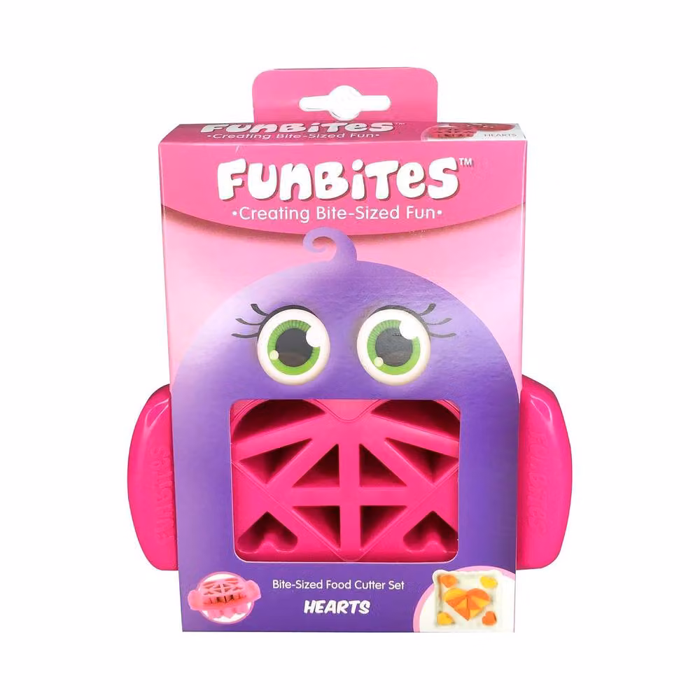 FunBites Pink Heart Shaped Plastic Cookie Cutters for Children – 2
