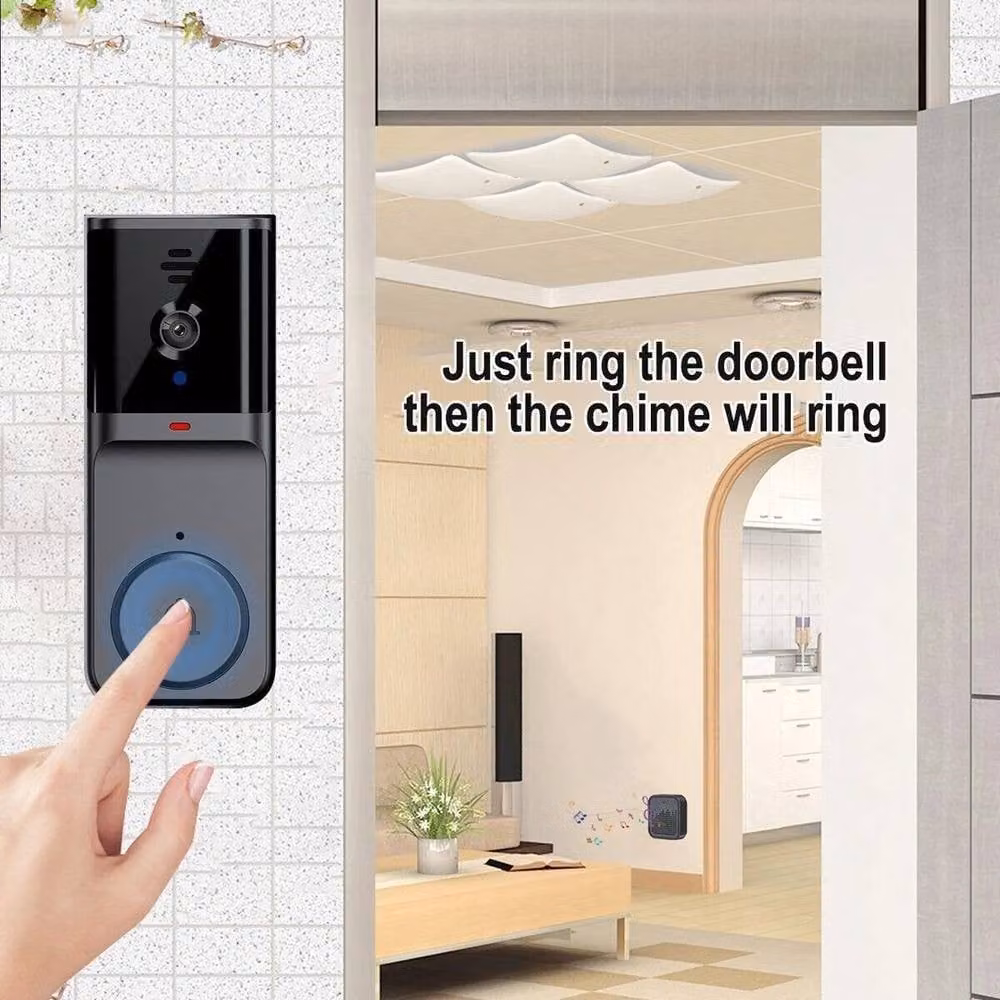 SPETLEK Smart WiFi Wireless Video Doorbell Security Ring in Black – 6