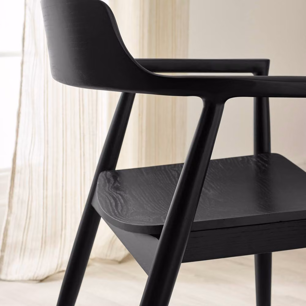 Cheshire Fairmont Premium Dining Chairs with Armrests, Set of 2, Black – 5
