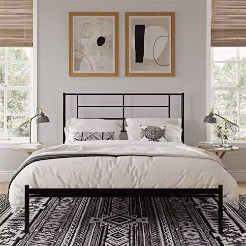 DHP Jensen Modern Metal Double Bed in Black, W/D/H: 140 x 200 cm – 5