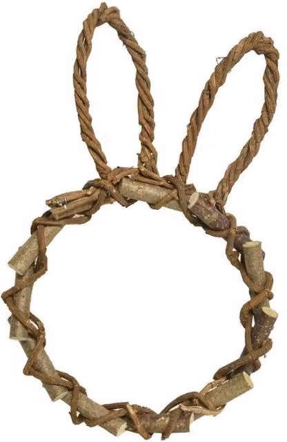 KDMD Brown Woven Twig Rabbit Silhouette Wreath, Height: 37 cm