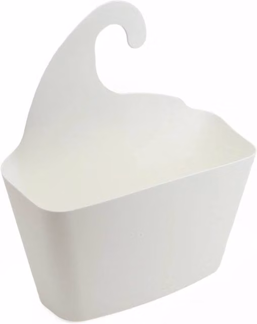 SPETLEK White Self-Draining Hanging Bathroom and Kitchen Storage Caddy Basket
