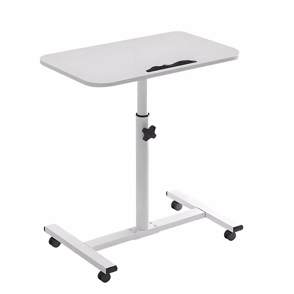 VOGREX Grey Mobile Adjustable Overbed Table with Castors for Adults – 2