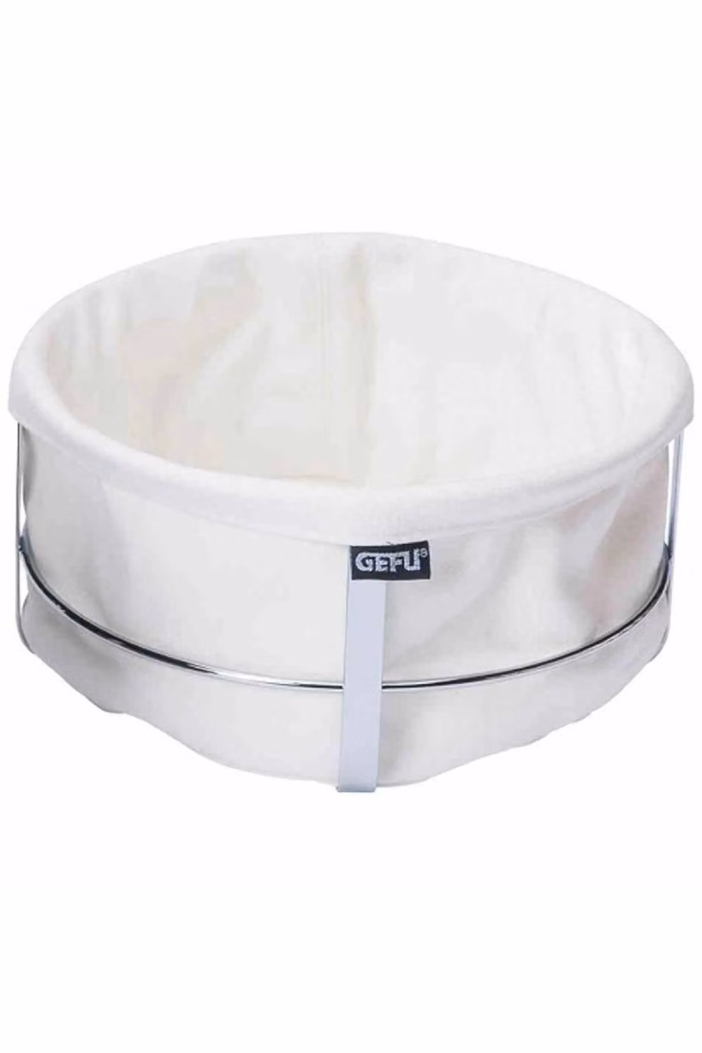 Gefu Brunch Bread Basket with White Fabric Liner and Stainless Steel Frame – 3