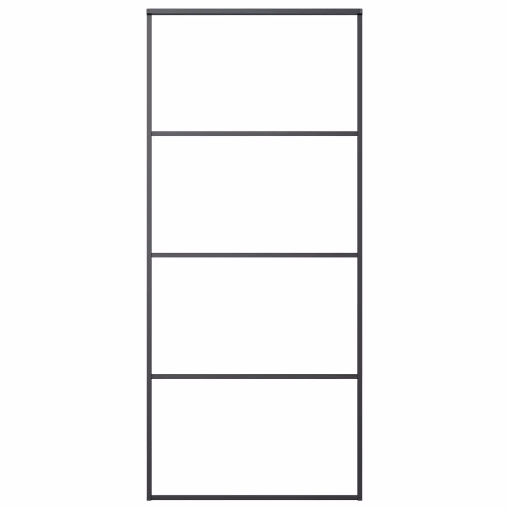 Berkfield Home Black Aluminium and ESG Glass Sliding Door W: 90 cm, H: 205 cm – 2