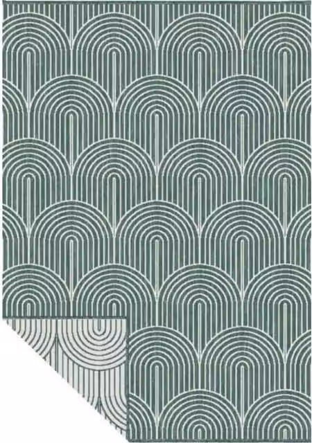 THE RUGS Pangli Reversible Flatweave Indoor Outdoor Rug, Green, W: 80 cm, L: 150 cm