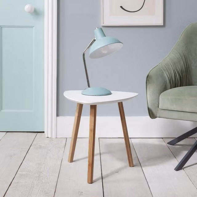 Noa and Nani Round White Pine Wood Small Side Table