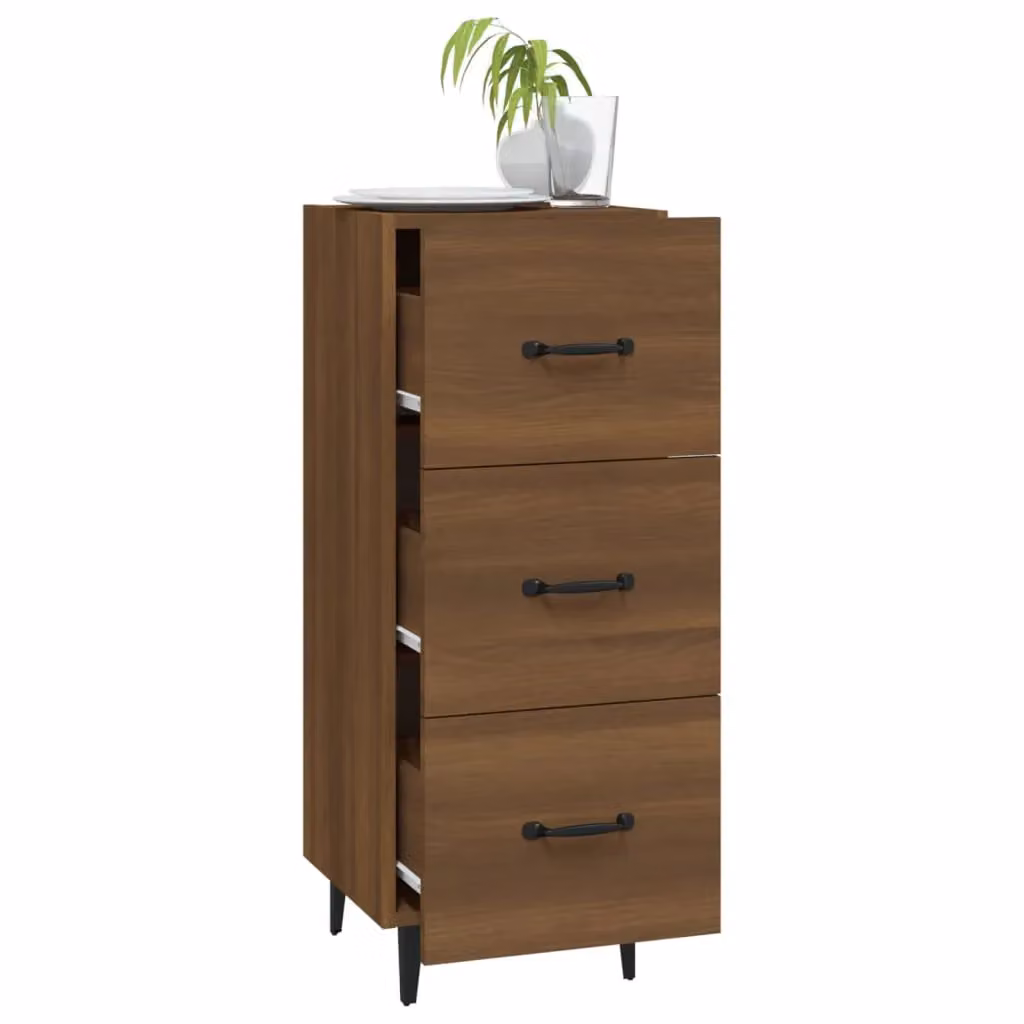 Berkfield Home Classic Sideboard in Brown Oak, W/D/H: 34.5 x 34.0 x 90.0 cm – 2