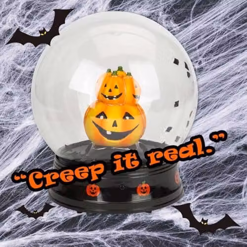 VFM e-Store Halloween Globe Light Up Tabletop Decoration, Black, W: 21 cm, D: 17 cm, H: 2.54 cm – 4