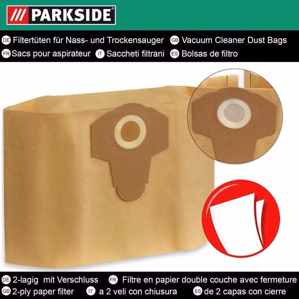SPETLEK 20L Wet and Dry Replacement Dust Bags in Beige – 2