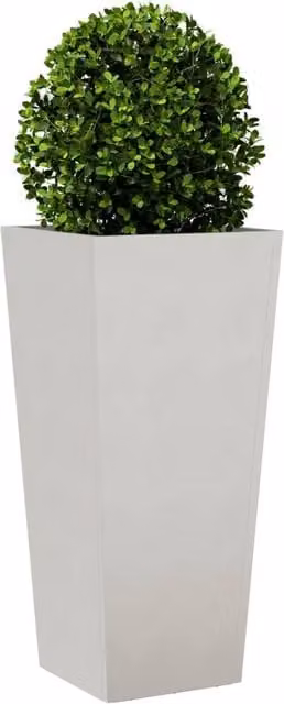 Berkfield Home Durable Stainless Steel Garden Planter Tub in Grey, W/D/H: 35 x 35 x 75 cm – 1