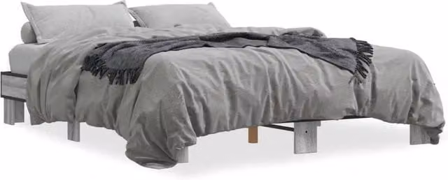 Berkfield Home Sonoma King Size Bed Frame in Grey, W/D/H: 150 x 200 cm