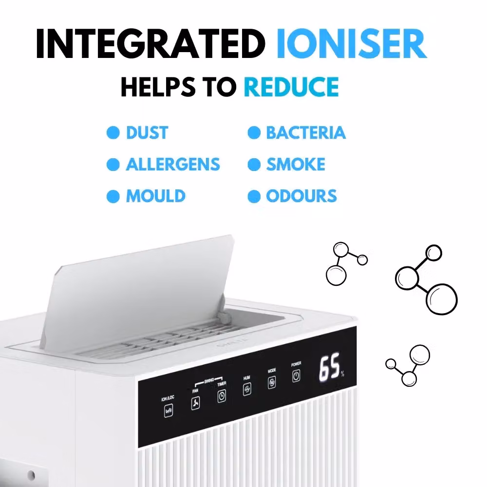Home Detail Ometa 20L Dehumidifier with Ioniser in White – 2