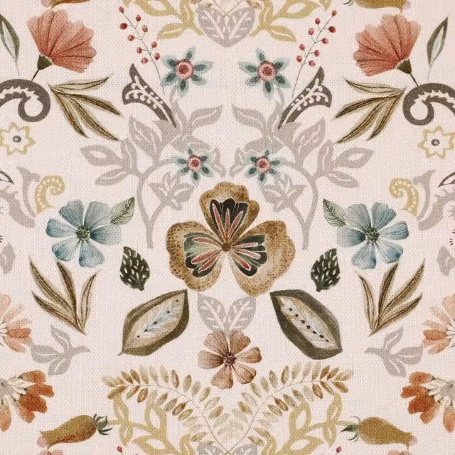 Ante Decor Skoll Fabric in Blue, Beige and Multicolour