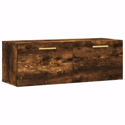vidaXL Wall Cabinet in Smoked Oak, W: 100 cm, D: 36.5 cm, H: 35 cm – 1