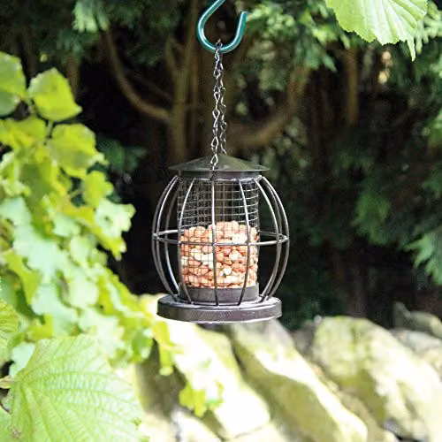 Kingfisher Mini Lantern Nut Feeder in Grey and Black Metal – 2