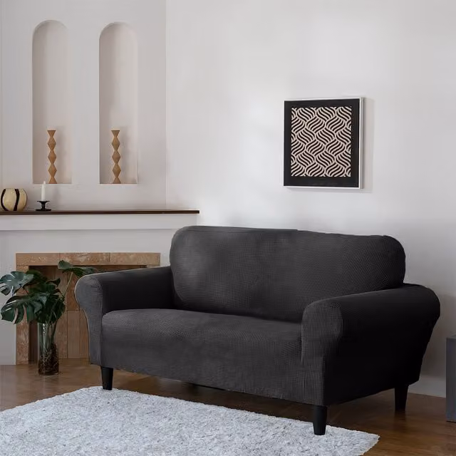 Home Republic Black Stretch Elastic Armchair Sofa Cover