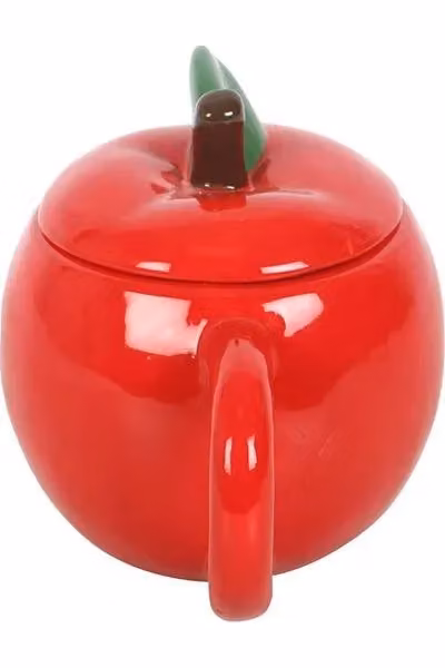 KDMD Red Apple Shaped Ceramic Lidded Mug – 4