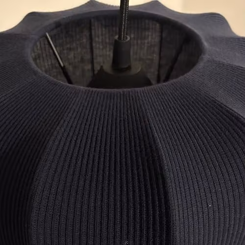 CGC Lighting Navy Blue Ribbed Stretch Cotton Fabric Cylinder Lampshade – 5
