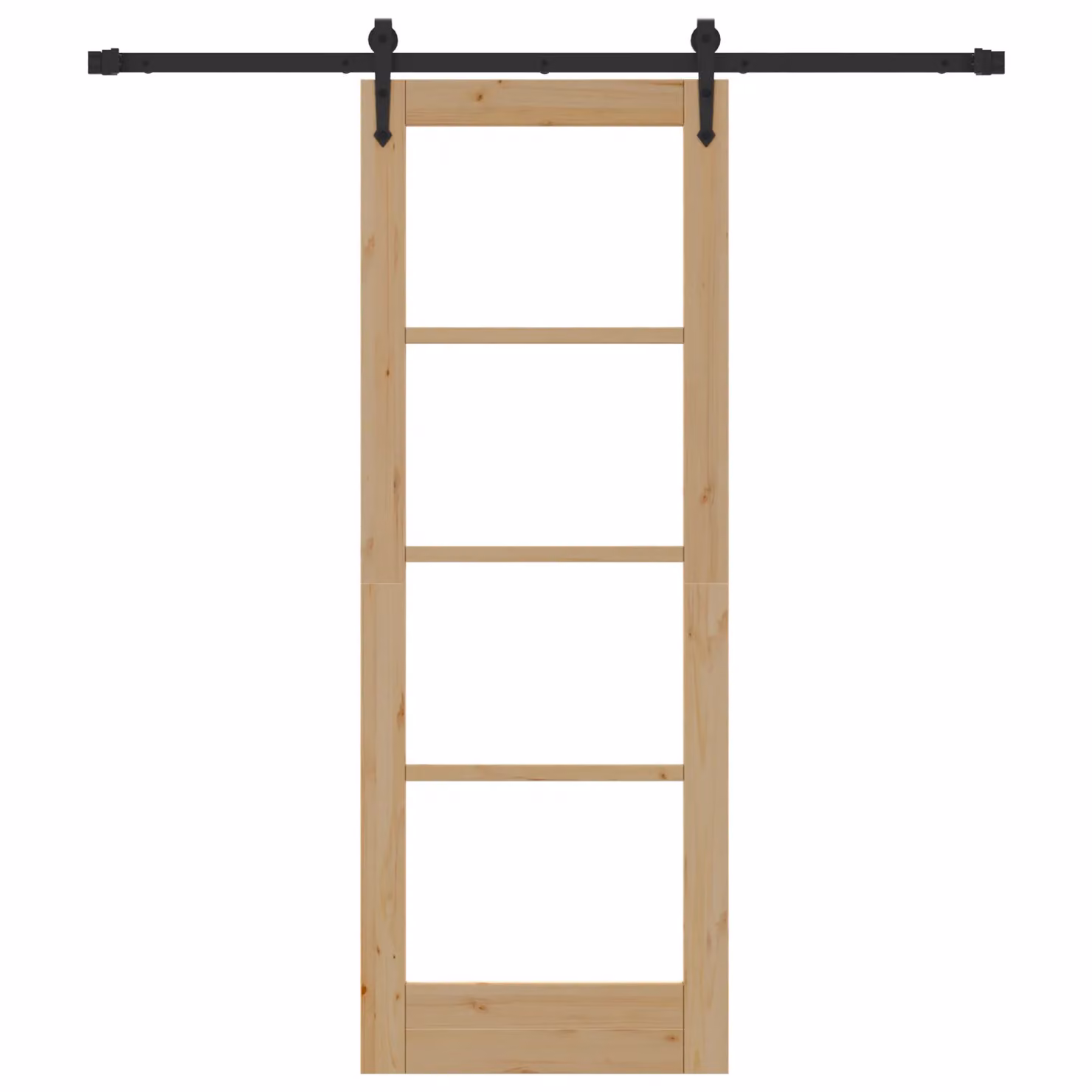 Berkfield Home Minimalist Solid Wood Pine Sliding Door with Hardware Set in Brown, W: 73.5 cm, H: 198.5 cm – 2
