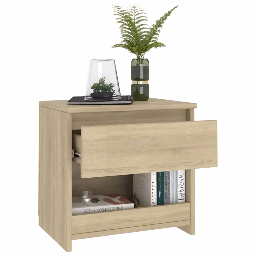 Berkfield Home Bedside Cabinet in Sonoma Oak Brown, W/D/H: 40 x 30 x 39 cm – 3