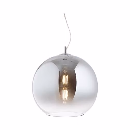 Ideal Lux Nemo Indoor Dome Ceiling Pendant Lamp in Chrome and Grey with E27 Socket – 1