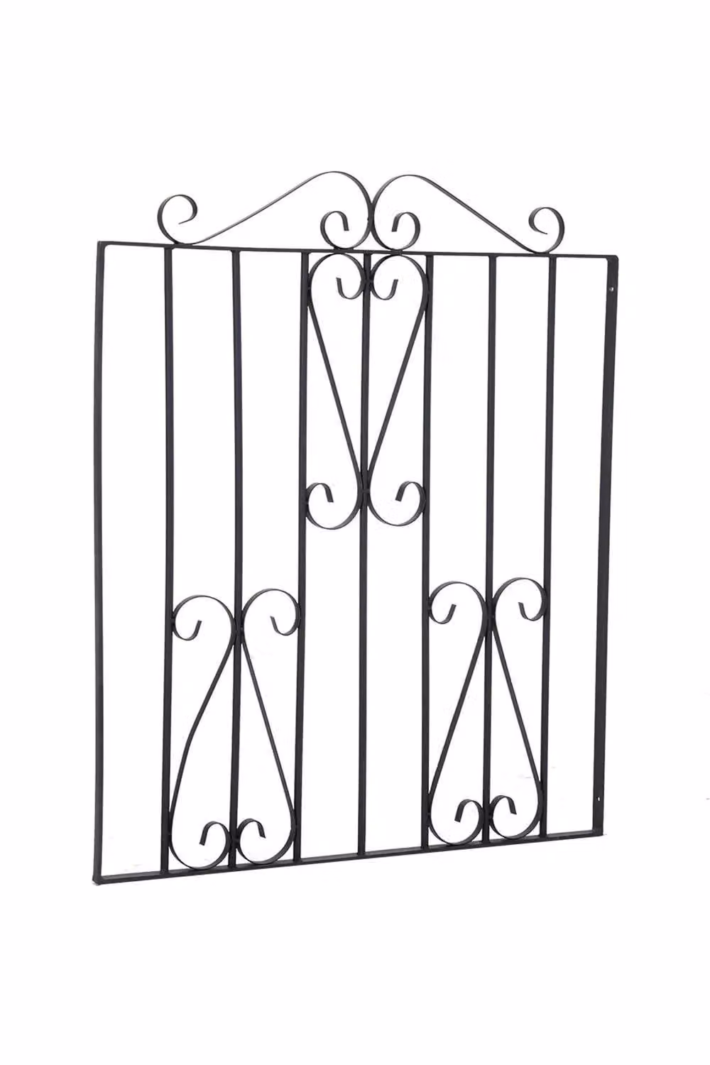 H&O Direct Modern Metal Rectangular Garden Fence Single Swing Gate in Black, W: 85 cm, H: 104 cm – 2