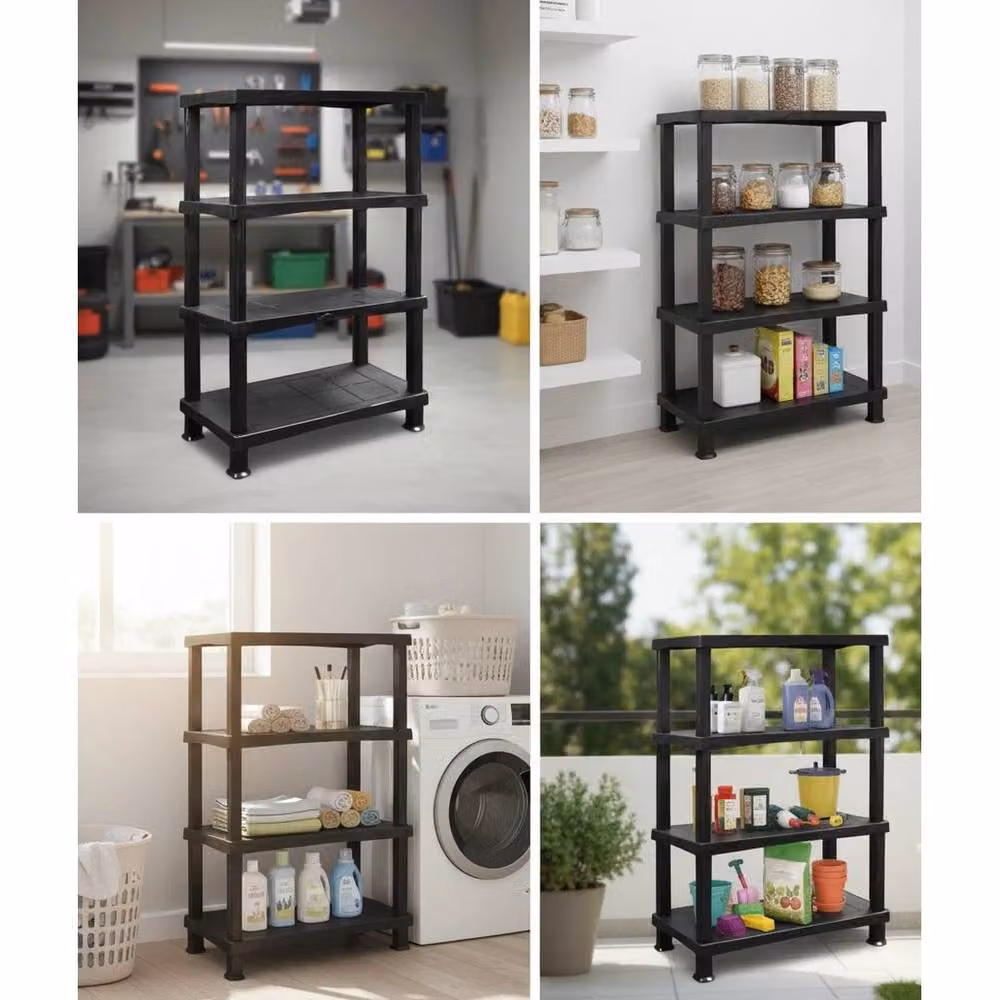FORGEVIO Black Freestanding Garden Storage Rack – 4