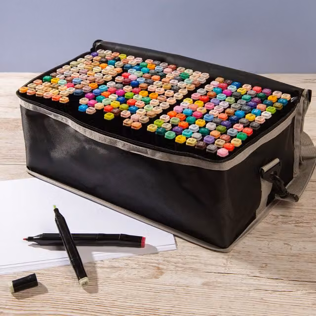 Art Studio Premium Pack of 262 Dual Ink Markers in Multicolour with Carry Case