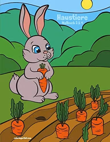 Haustiere Malbuch 3 & 4 Colouring Book for Children