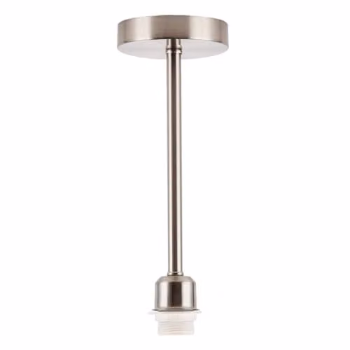 Happy Homewares Metal Industrial Ceiling Light Fitting in Silver, W/D/H: 12 x 12 x 33 cm
