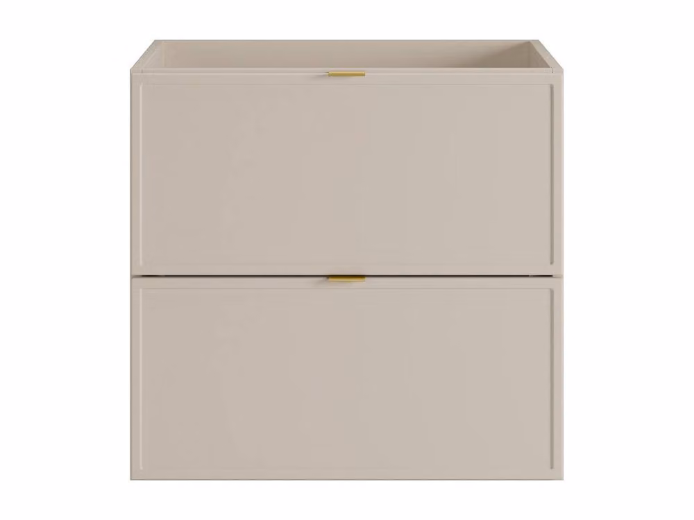 Vente-unique ONDIL Wall-Hung Vanity Unit with Metal Handles, Beige, Width: 60 cm – 2