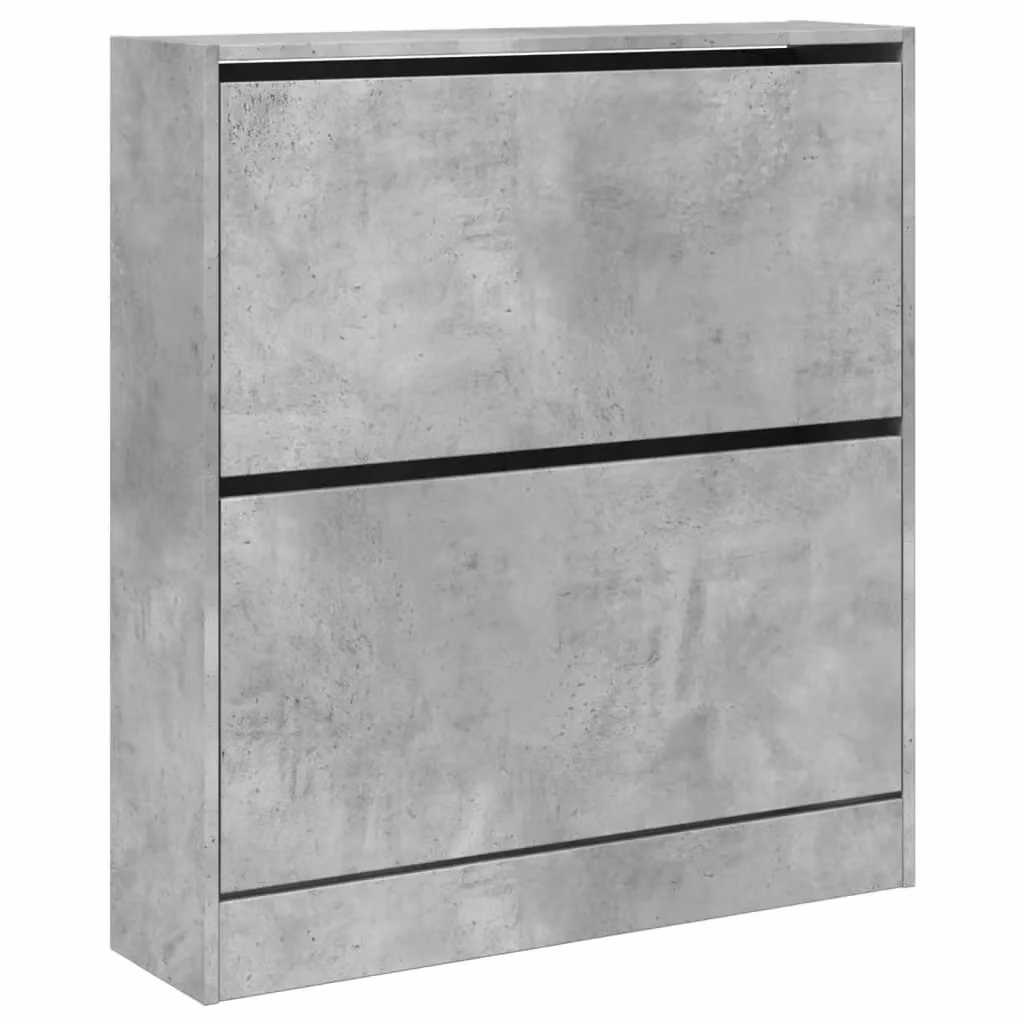 Berkfield Home Shoe Cabinet in Concrete Grey, W/D/H: 80 x 21 x 87.5 cm – 3